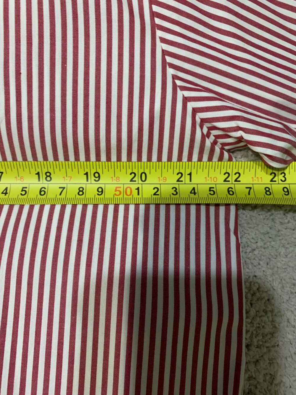 NWT DONNI striped button down shirt in Rouge Size:XSM - Picture 8 of 9